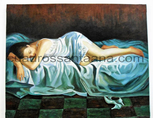 Lienzo de mujer dormida